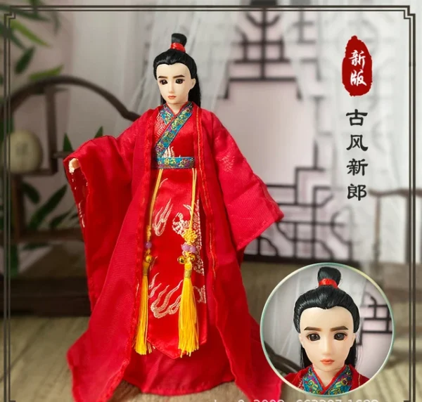 Chinese Martial Arts Knight Doll with Traditional Costume