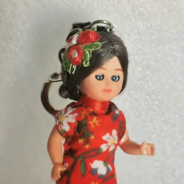 Chinese Cheongsam Mini Doll Keychain 8cm