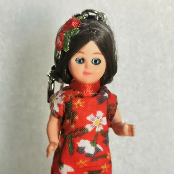 Chinese Cheongsam Mini Doll Keychain 8cm