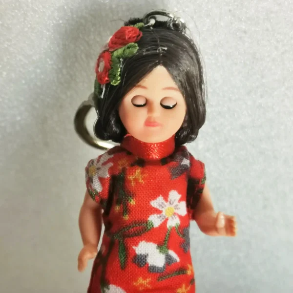 Chinese Cheongsam Mini Doll Keychain 8cm